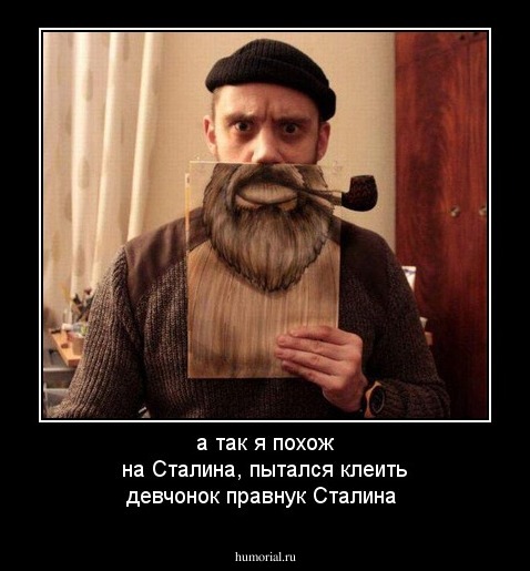 а так я похож на Сталина, пытался клеить девчонок правнук Сталина