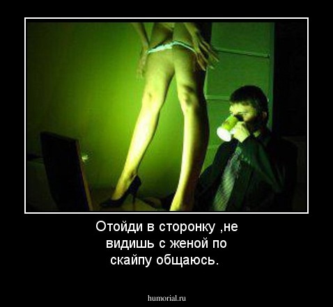 Отойди в сторонку ,не видишь с женой по скайпу общаюсь.