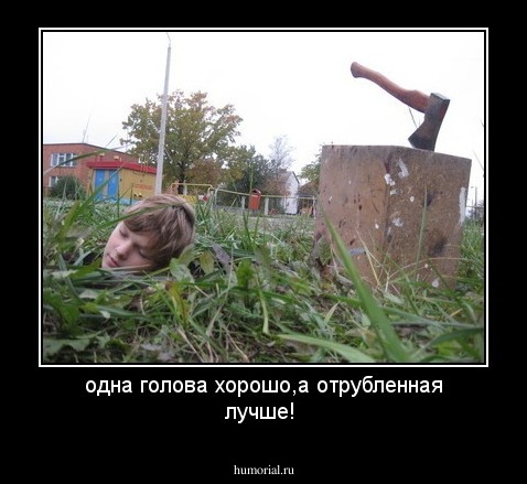 одна голова хорошо,а отрубленная лучше!