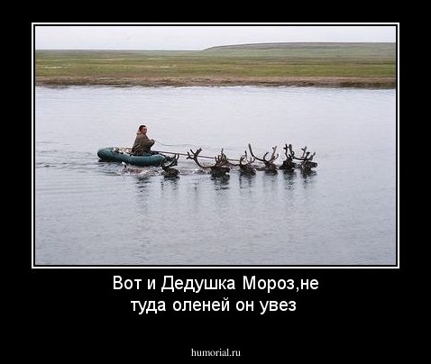 Вот и Дедушка Мороз,не туда оленей он увез