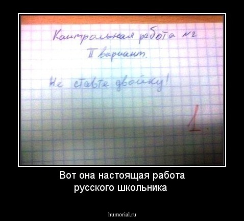 Вот она настоящая работа русского школьника