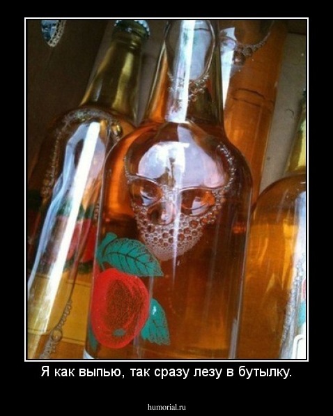 Я как выпью, так сразу лезу в бутылку.