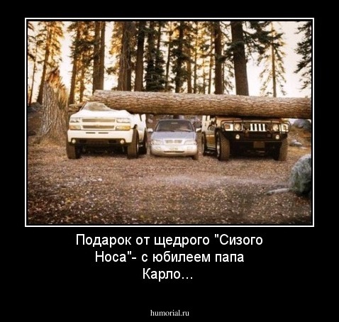 Подарок от щедрого "Сизого Носа"- с юбилеем папа Карло...