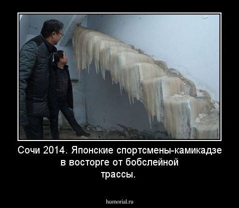 Сочи 2014. Японские спортсмены-камикадзе в восторге от бобслейной трассы. 