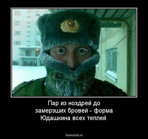 Пар из ноздрей до замерзших бровей - форма Юдашкина всех теплей