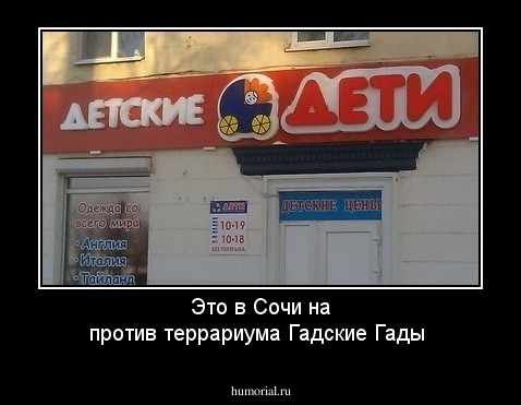Это в Сочи на против террариума Гадские Гады