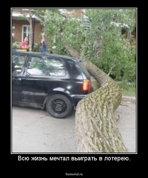Всю жизнь мечтал выиграть в лотерею.