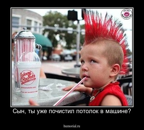 Сын, ты уже почистил потолок в машине?