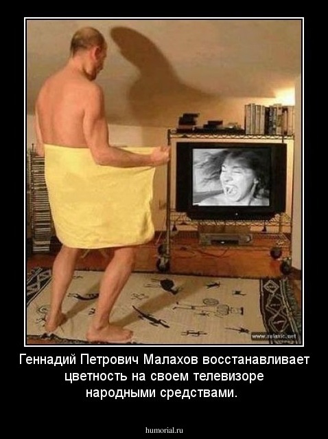 Геннадий Петрович Малахов восстанавливает цветность на своем телевизоре народными средствами.