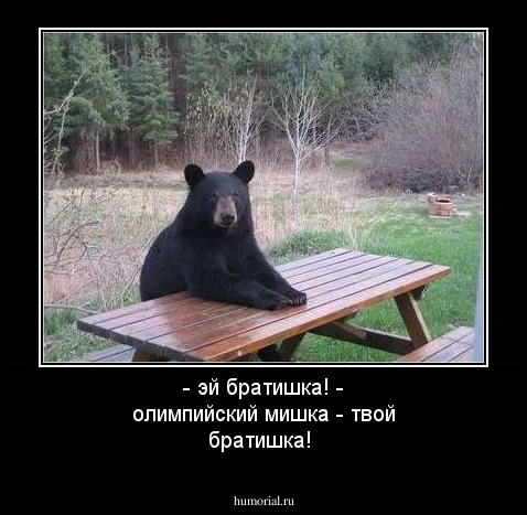 - эй братишка!
- олимпийский мишка - твой братишка!