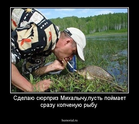 Сделаю сюрприз Михалычу,пусть поймает сразу копченую рыбу 