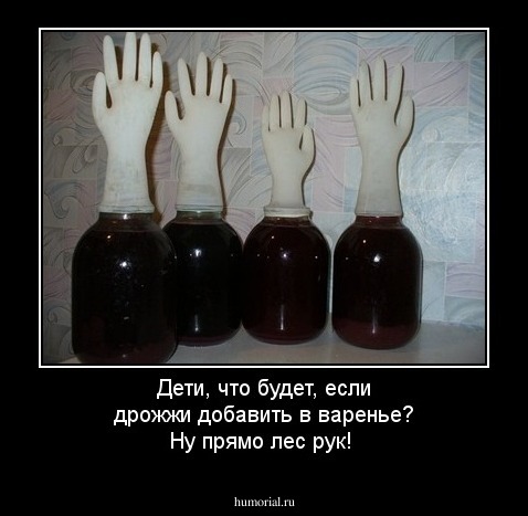 Дети, что будет, если дрожжи добавить в варенье? Ну прямо лес рук!