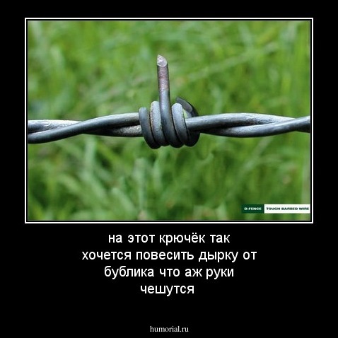 на этот крючёк так хочется повесить дырку от бублика что аж руки чешутся