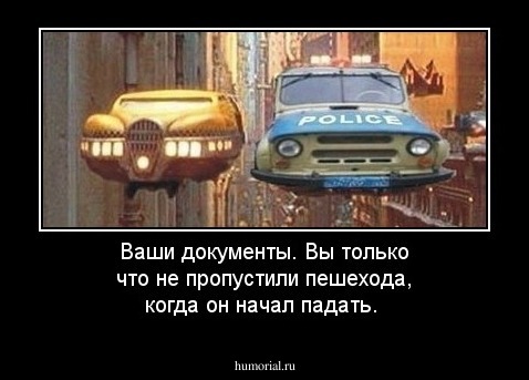 Ваши документы. Вы только что не пропустили пешехода, когда он начал падать.
