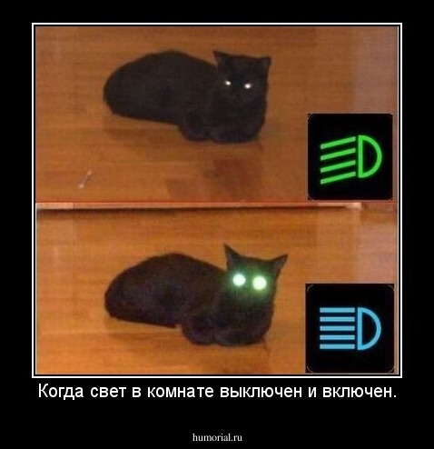 Когда свет в комнате выключен и включен.