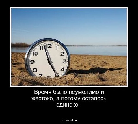 Время было неумолимо и жестоко, а потому  осталось  одиноко.
