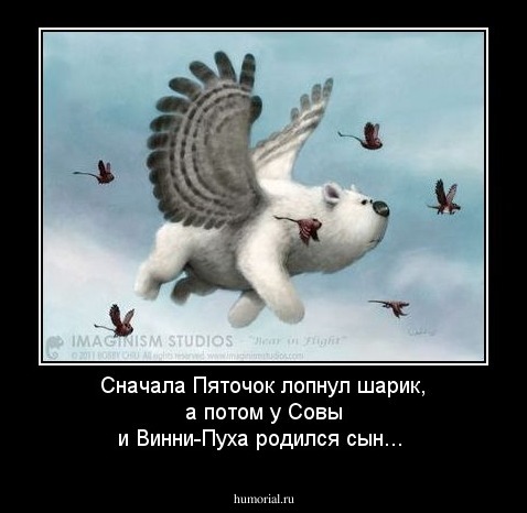 Сначала Пяточок лопнул шарик, а потом у Совы и Винни-Пуха родился сын...
