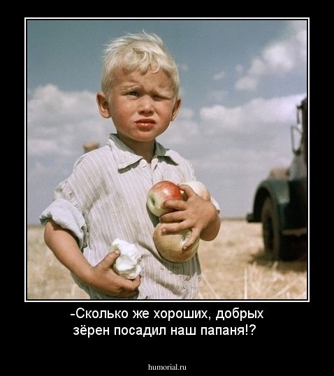 -Сколько же хороших, добрых зёрен посадил наш папаня!?