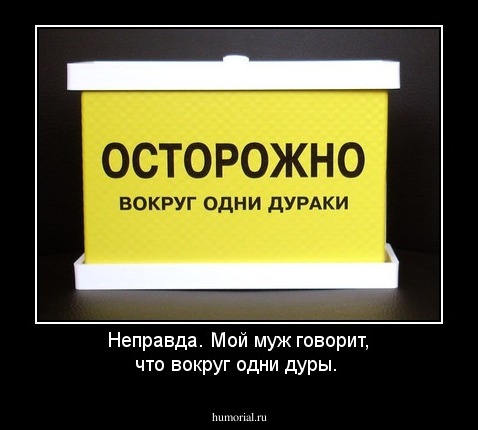 Неправда. Мой муж говорит, что вокруг одни дуры.