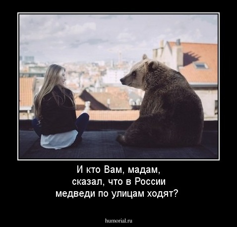 И кто Вам, мадам, сказал, что в России медведи по улицам ходят?