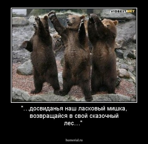 "…досвиданья наш ласковый мишка, возвращайся в свой сказочный лес…"