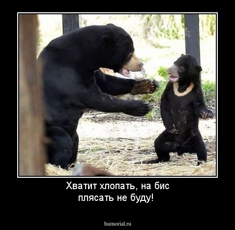 Хватит хлопать, на бис плясать не буду!