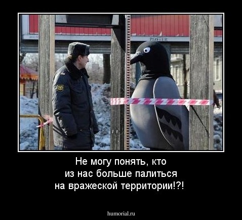 Не могу понять, кто из нас больше палится на вражеской территории!?!