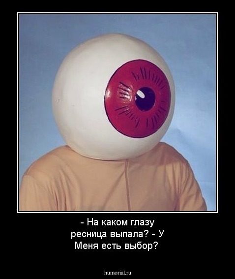 - На каком глазу ресница выпала? - У Меня есть выбор?