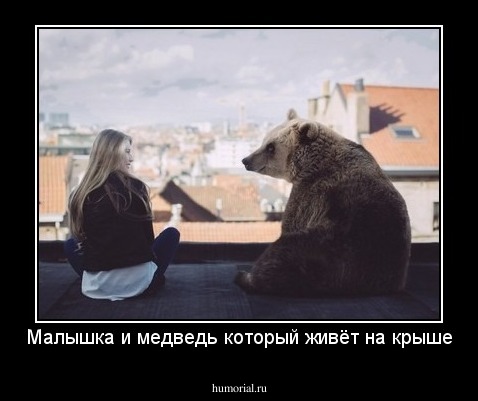 Малышка и медведь который живёт на крыше