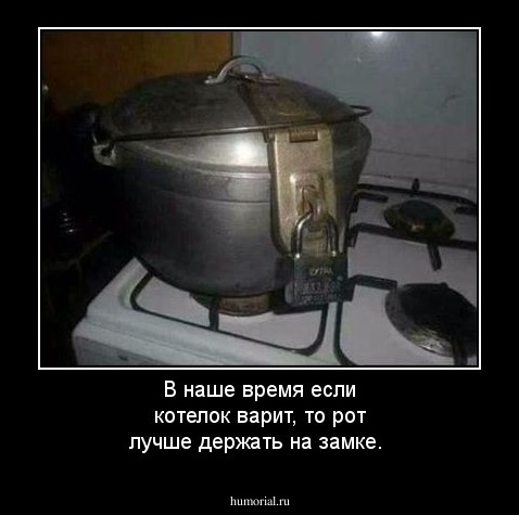 В наше время если котелок варит, то рот лучше держать на замке.