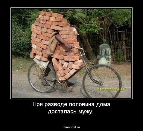 При разводе половина дома досталась мужу.