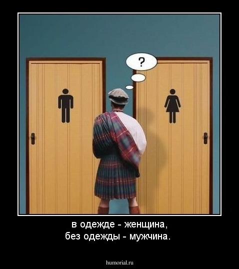 в одежде - женщина, без одежды - мужчина.