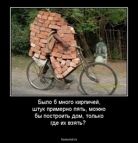 Было б много кирпичей, штук примерно пять, можно бы построить дом, только где их взять?