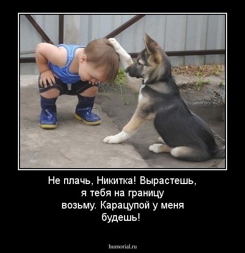 Не плачь, Никитка! Вырастешь, я тебя на границу возьму. Карацупой у меня будешь!