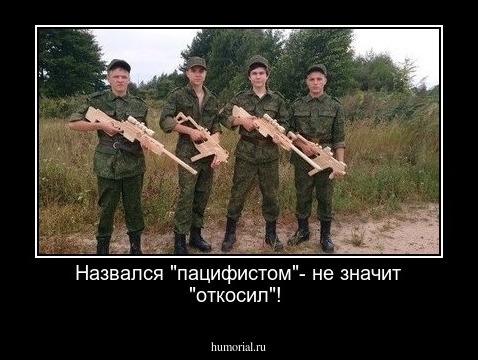 Назвался "пацифистом"- не значит "откосил"!