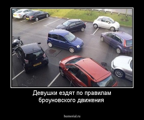 Девушки ездят по правилам броуновского движения