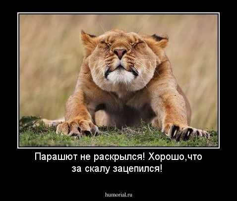 Парашют не раскрылся! Хорошо,что за скалу зацепился!