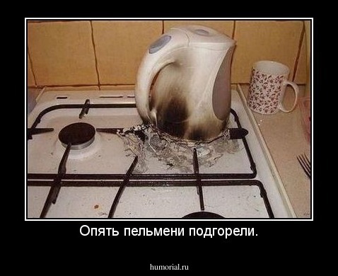Опять пельмени подгорели.