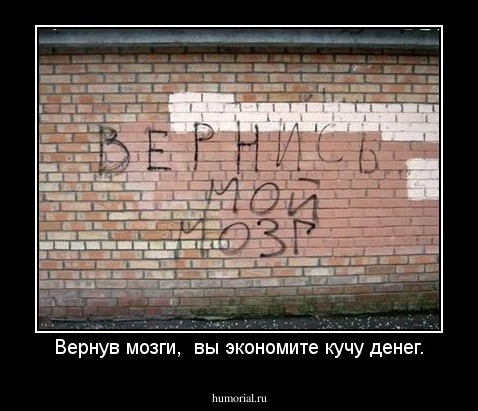 Вернув мозги,  вы экономите кучу денег.