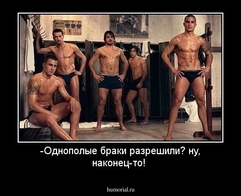 -Однополые браки разрешили? ну, наконец-то!