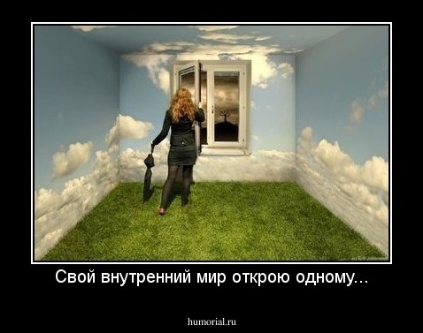 Свой внутренний мир открою одному...