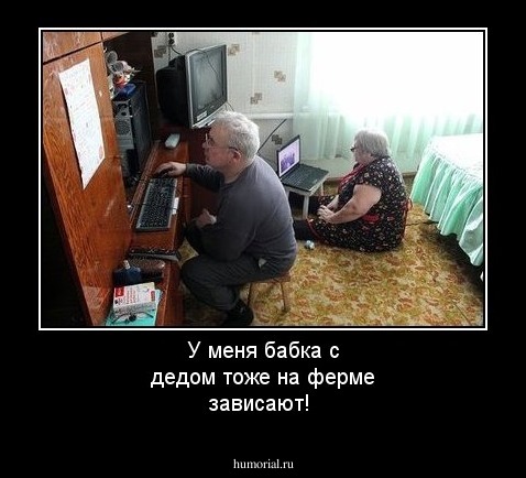 У меня бабка с дедом тоже на ферме зависают!