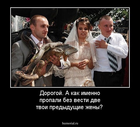 Дорогой. А как именно пропали без вести две твои предыдущие жены?