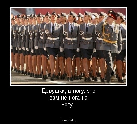 Девушки, в ногу, это вам не нога на ногу.