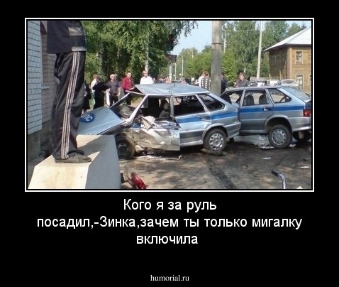 Кого я за руль посадил,-Зинка,зачем ты только мигалку включила