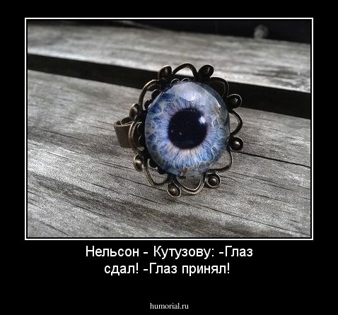 Нельсон - Кутузову:
-Глаз сдал!
-Глаз принял!