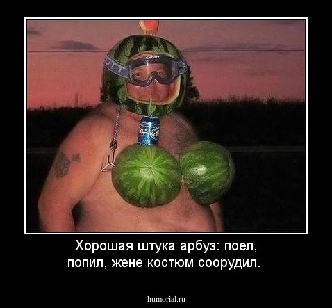 Хорошая штука арбуз: поел, попил, жене костюм соорудил.
