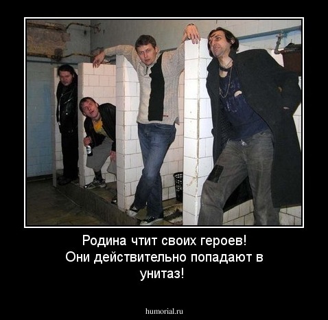 Родина чтит своих героев! Они действительно попадают в унитаз!