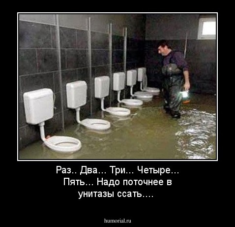 Раз.. Два... Три... Четыре... Пять... Надо поточнее в унитазы ссать....