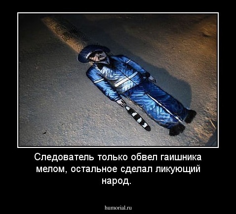 Следователь только обвел гаишника мелом, остальное сделал ликующий народ.